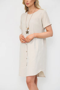 Button Dress With Necklace