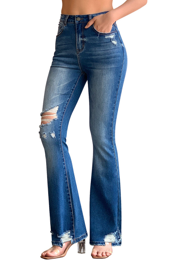 roswear Women's Skinny Bell Bottom Jeans High Waisted Stretch