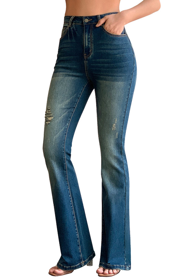 roswear Women's Skinny Bell Bottom Jeans High Waisted Stretch