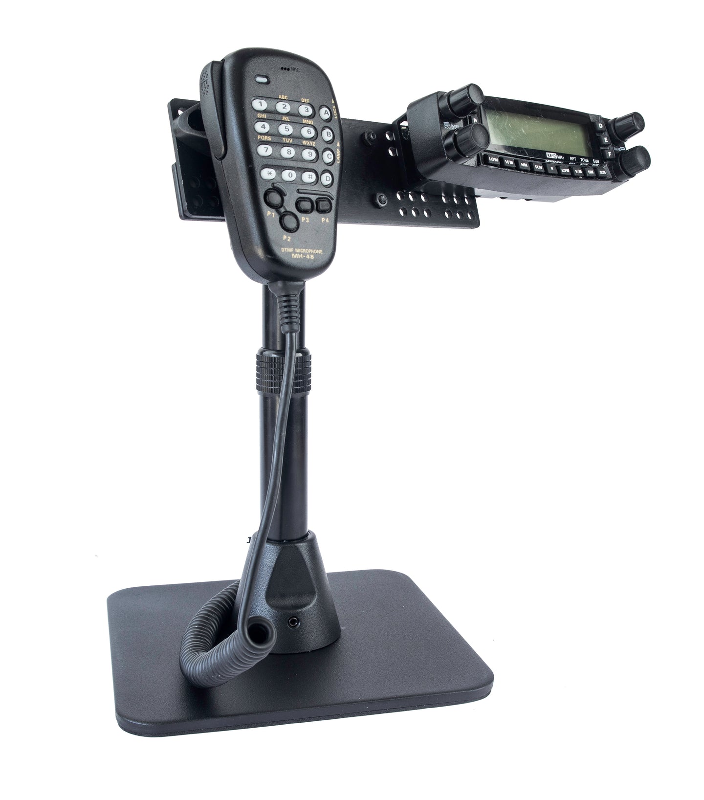 Base Mount With Microphone Holder For The Yaesu FT-857 FT-7800 FT-7900  FT-8800 FT-8900