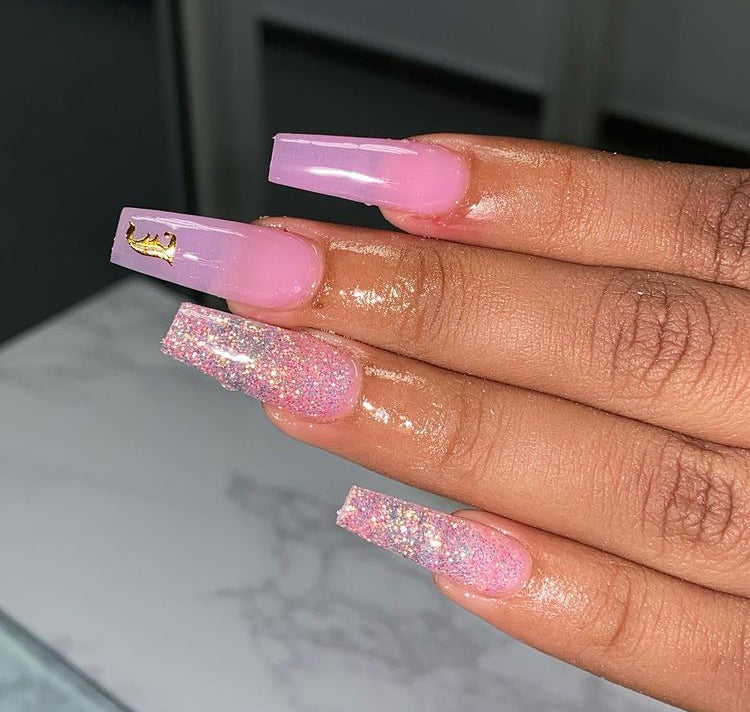 pink tip nails