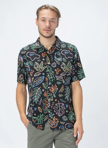 Holiday Short-Sleeve Shirt Black Tropics – Barney Cools