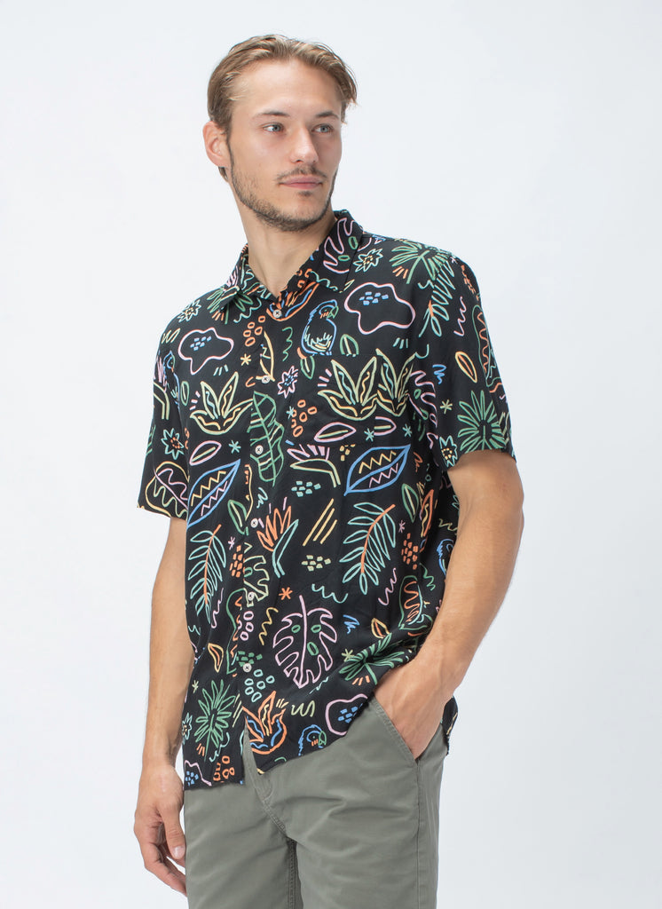 Holiday Short-Sleeve Shirt Black Tropics – Barney Cools
