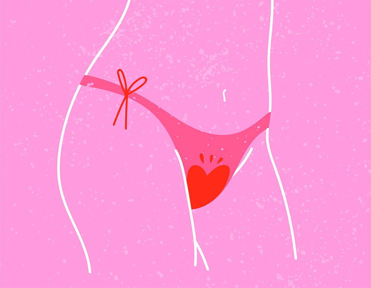 Pee or blood stain on panties - bloodstained spot Vector Image