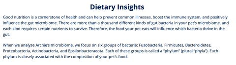 Dietary Insights from the Doggy Biome test
