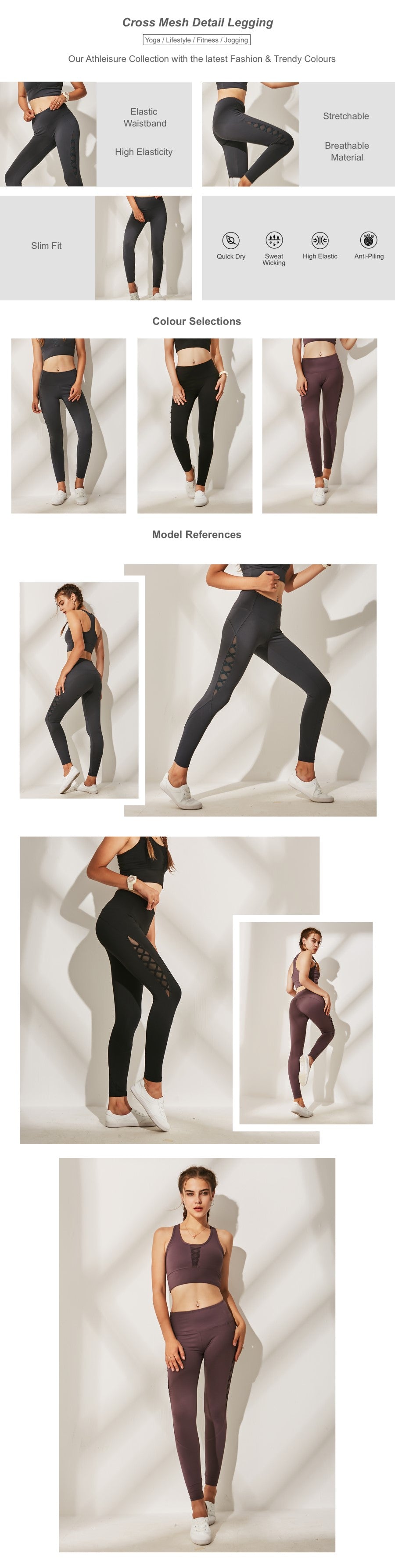 Cross Mesh Detail Legging