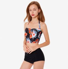 Halter Floral Print Swimsuit