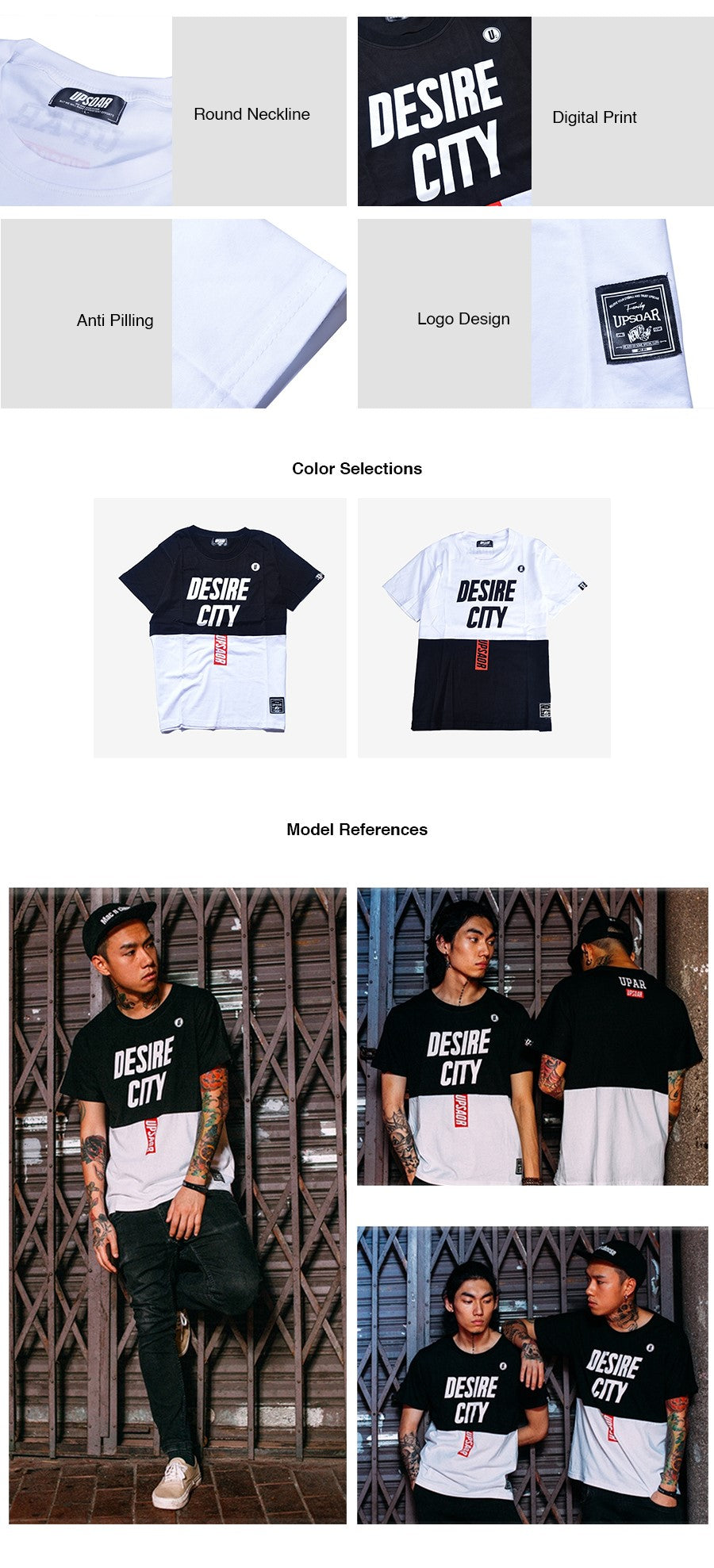 Text Graphic Color Block T-shirt