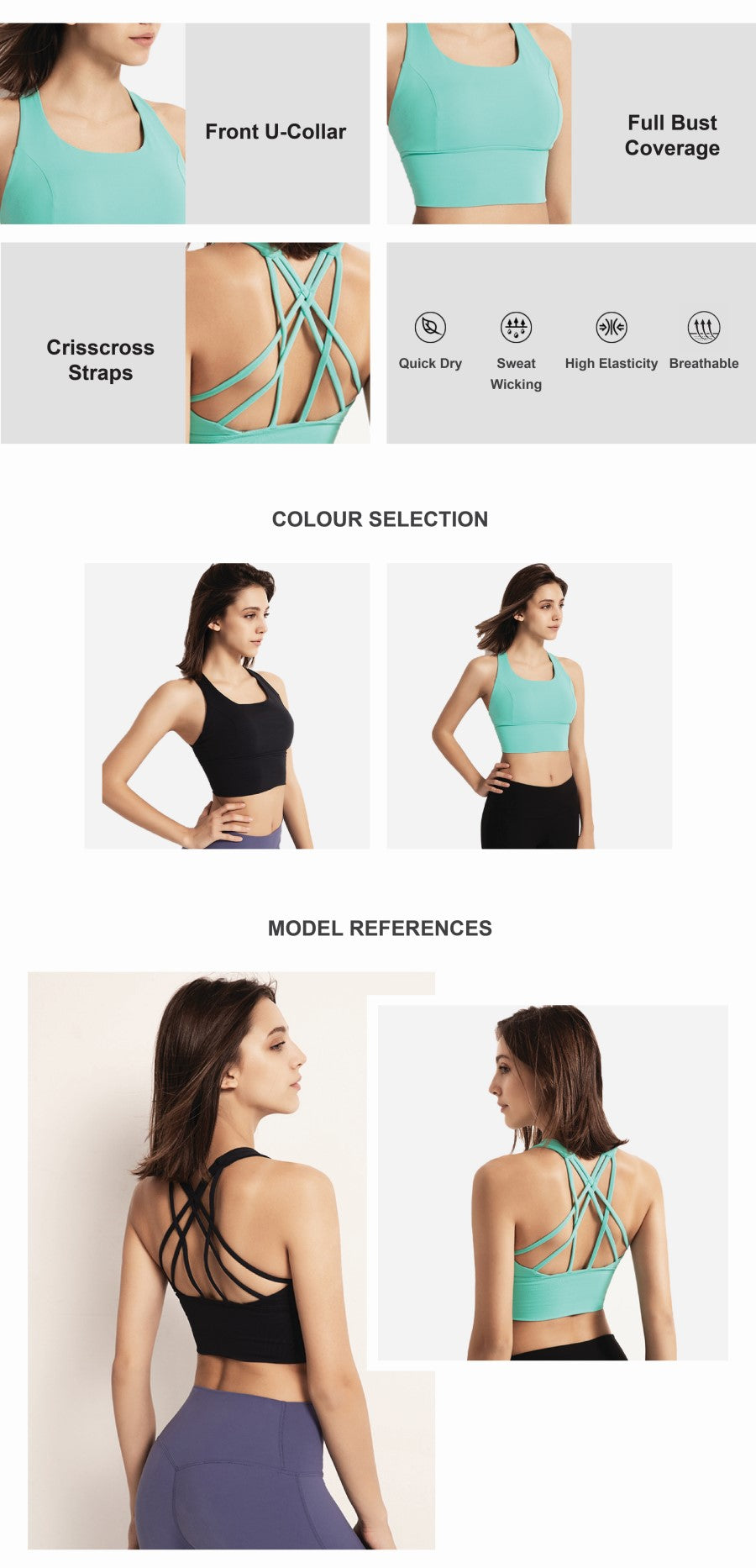Strappy Cross Comfort Sports Bra