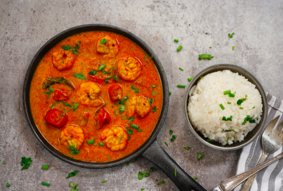 Prawn curry with pineapple served best with hot rice