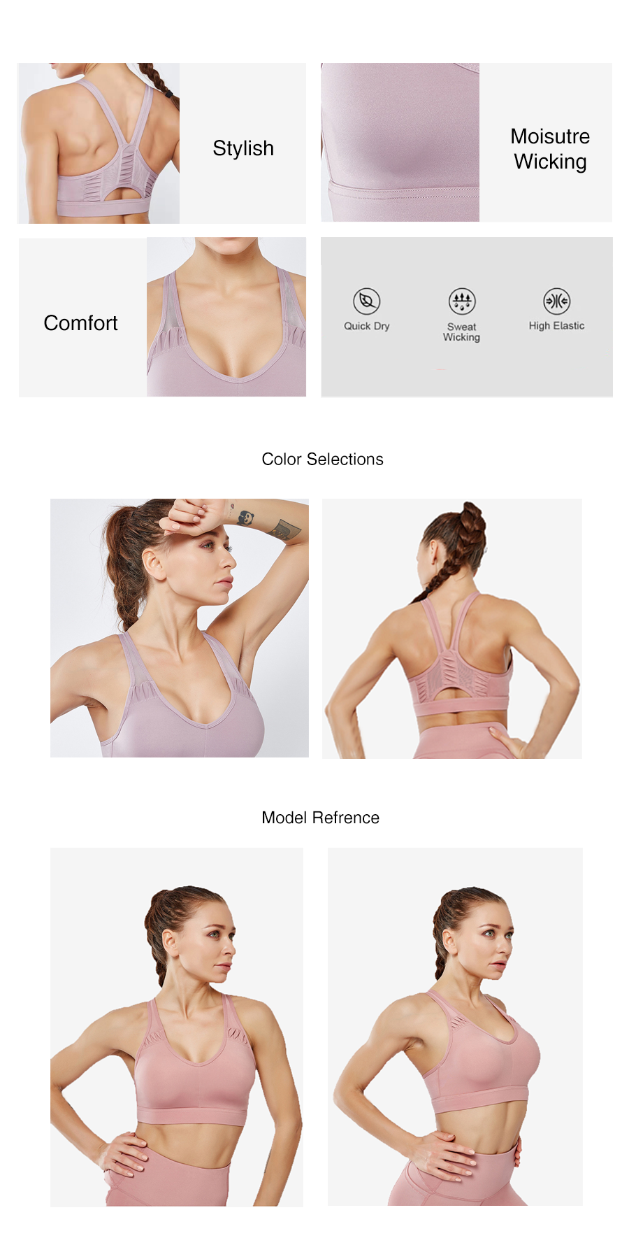 V-Neck Padded Sports Bra