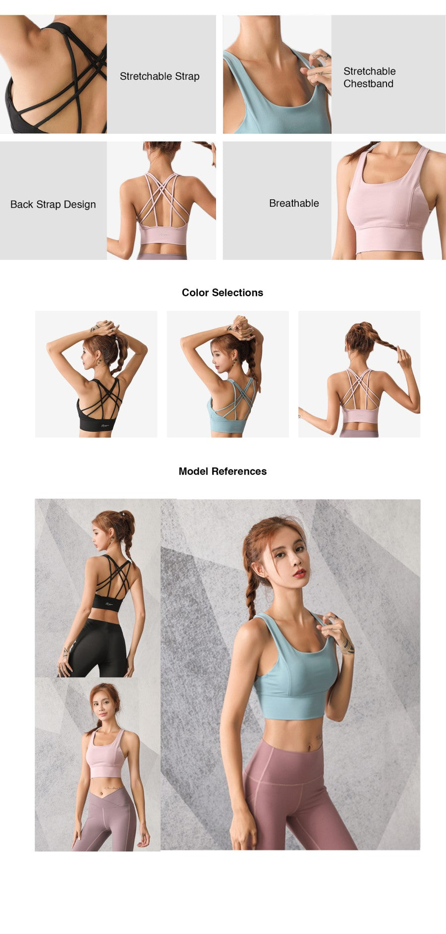 Sexy Back Strappy Sport Bra
