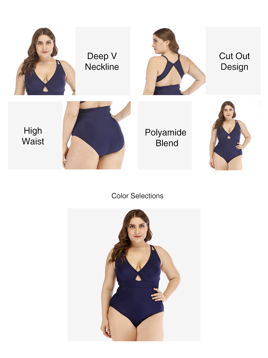 Plus Size Basic One Piece Swimsuit