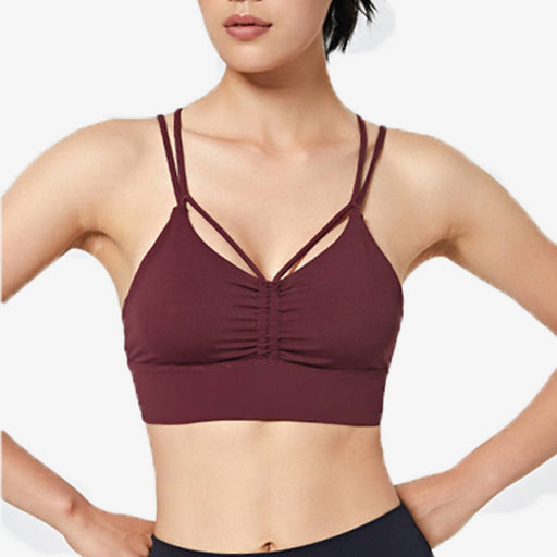 EHQJNJ Female Strappy Sports Bra for Women Plus Size Women's Solid Color  Strap Yoga Sports Fitness Sling Yoga Tank Backless Sports Bra Yoga Bras for  Women Padded 