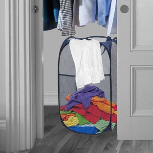 Mesh Popup Laundry Hamper, Collapsible Laundry Basket, Portable Storage Bag