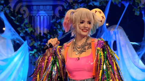 Holly Willoughby Wears Our Chaos Jacket For Harley Quinn Birds Of