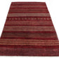 Hand-Knotted Gabbeh Carpet 4'.1" X 6'.5" , Red Fine Wool Area Rug 4x6