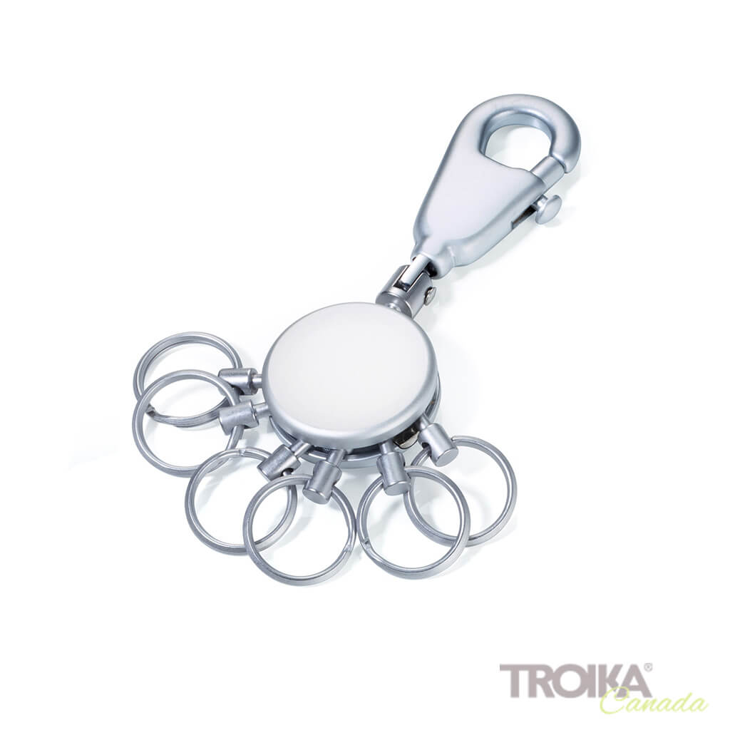 TROIKA Organizzatore di chiavi CLEVER KEY CARBON (carbonio, color argento,  acciaio inox, carbonio, 53g) come giveaways su