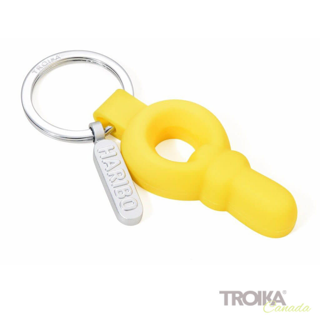 Troika Haribo Three Colors Gummy Bears Charm Keychain |  Gold