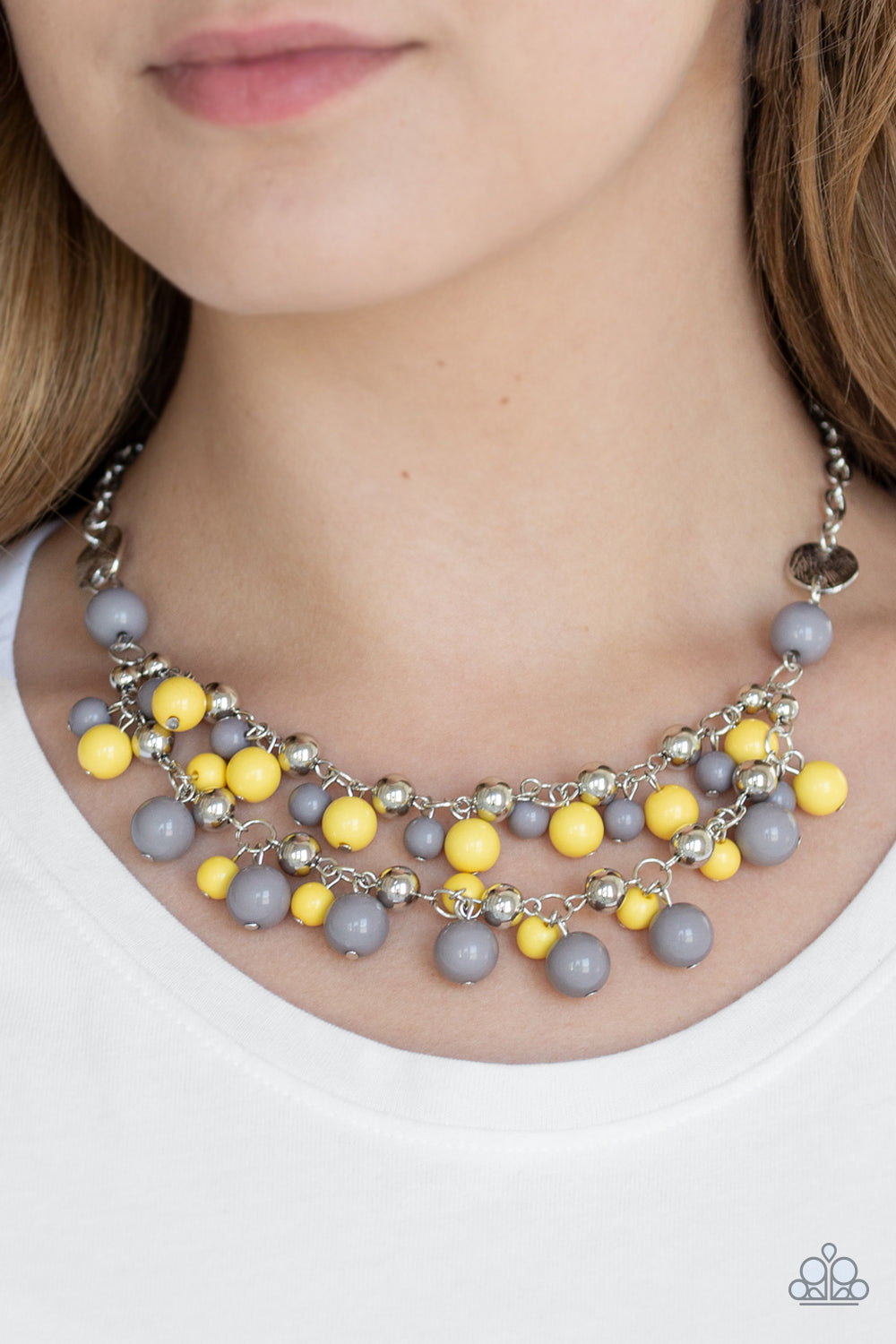 Seaside Soiree - Yellow + Gray Necklace