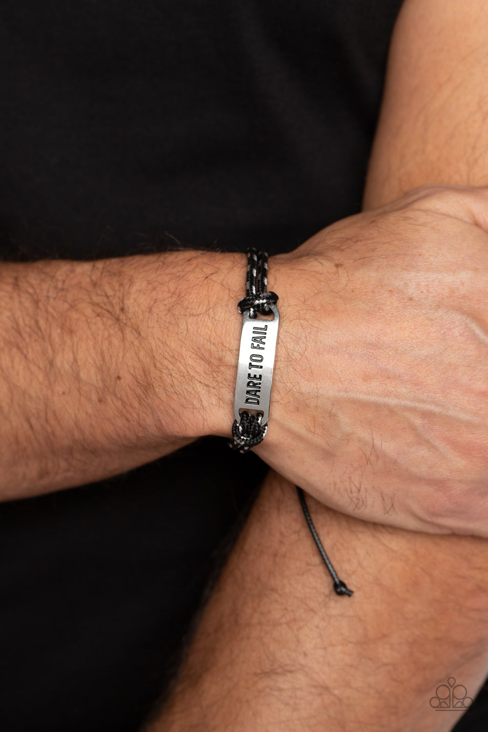 Paparazzi - Dare to Fail - Black Bracelet