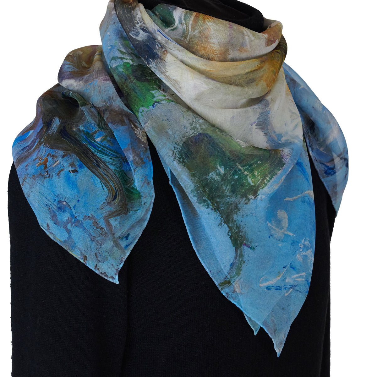 Large Silk Scarves, 35-inch (90 cm) Square - Oksana Fine Art and Design
