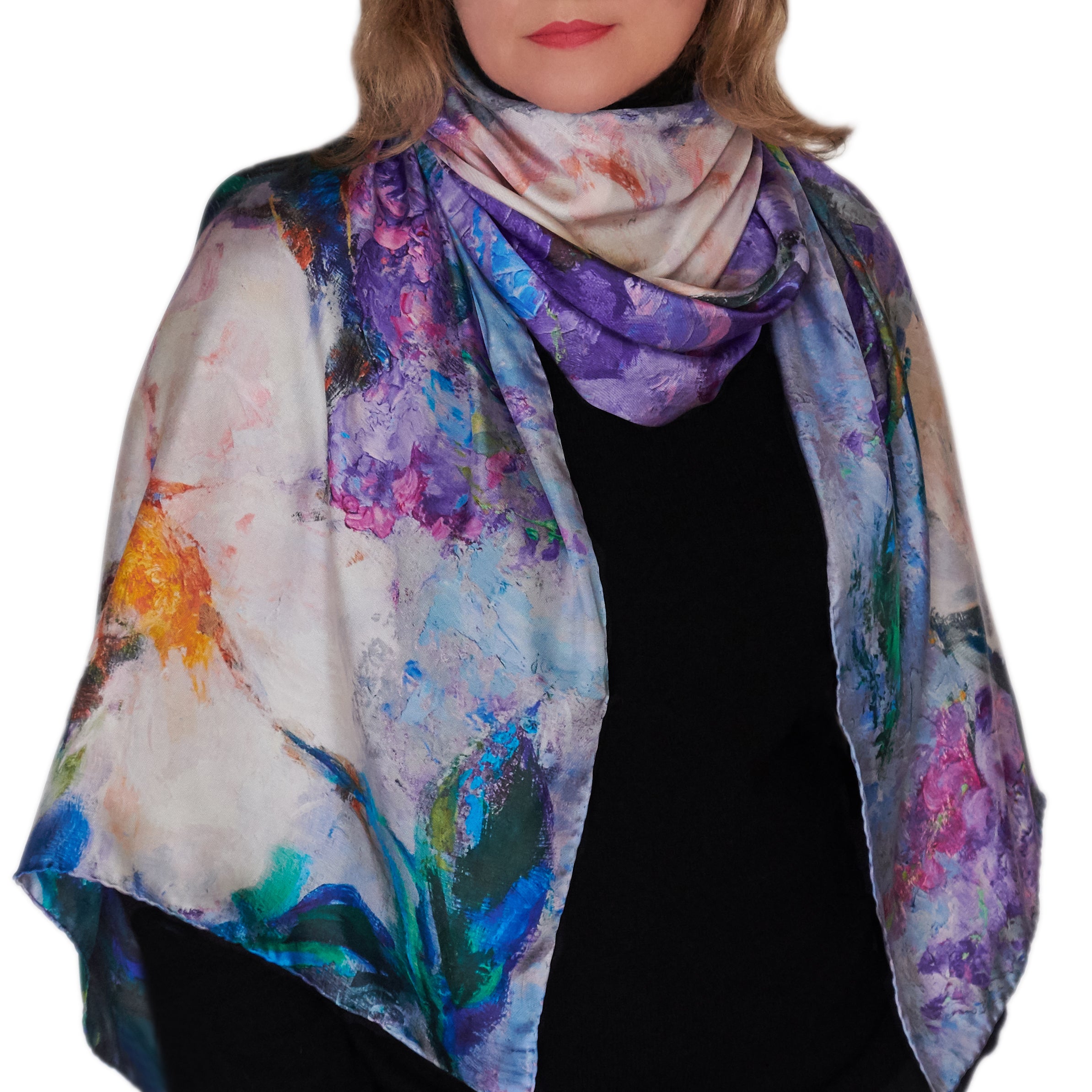 164 Large Satin Scarf / Assort (12PC) -  : Beauty