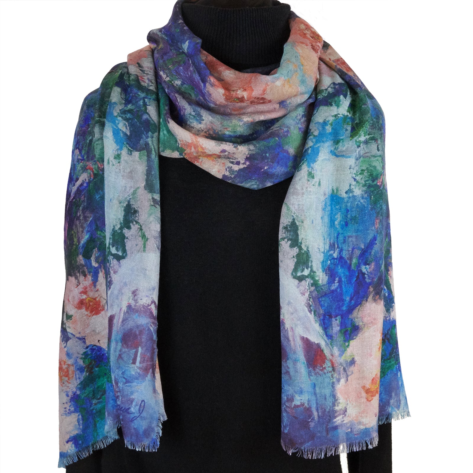 Blue/Green Floral Scarf – Through the Lenz of Grace