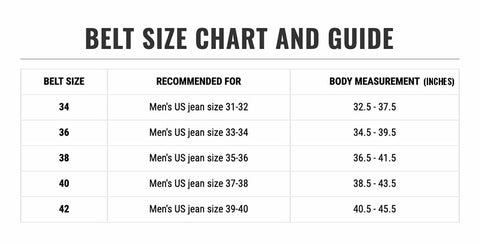 Belt Size Chart Mens Cm