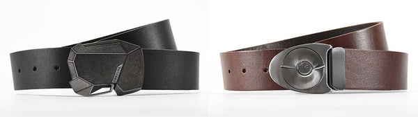 brown and black leather belts with cool belt buckles handmade using full grain leather hide