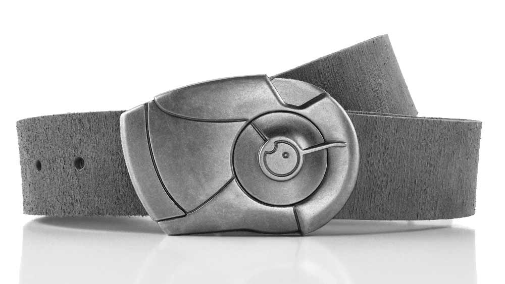 futuristic belt buckle