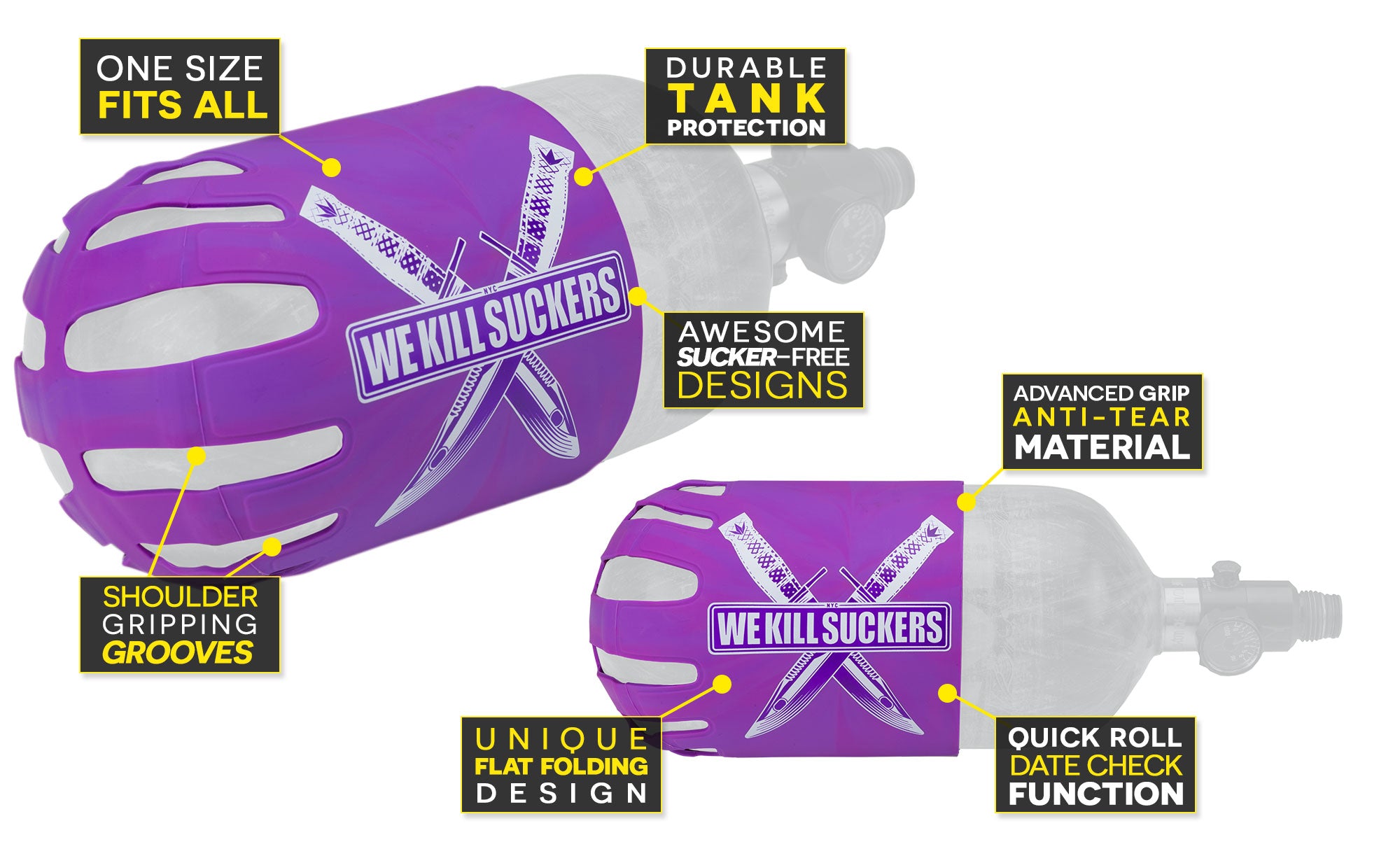 Bunker Kings Knuckle Butt WKS Knives Purple Features