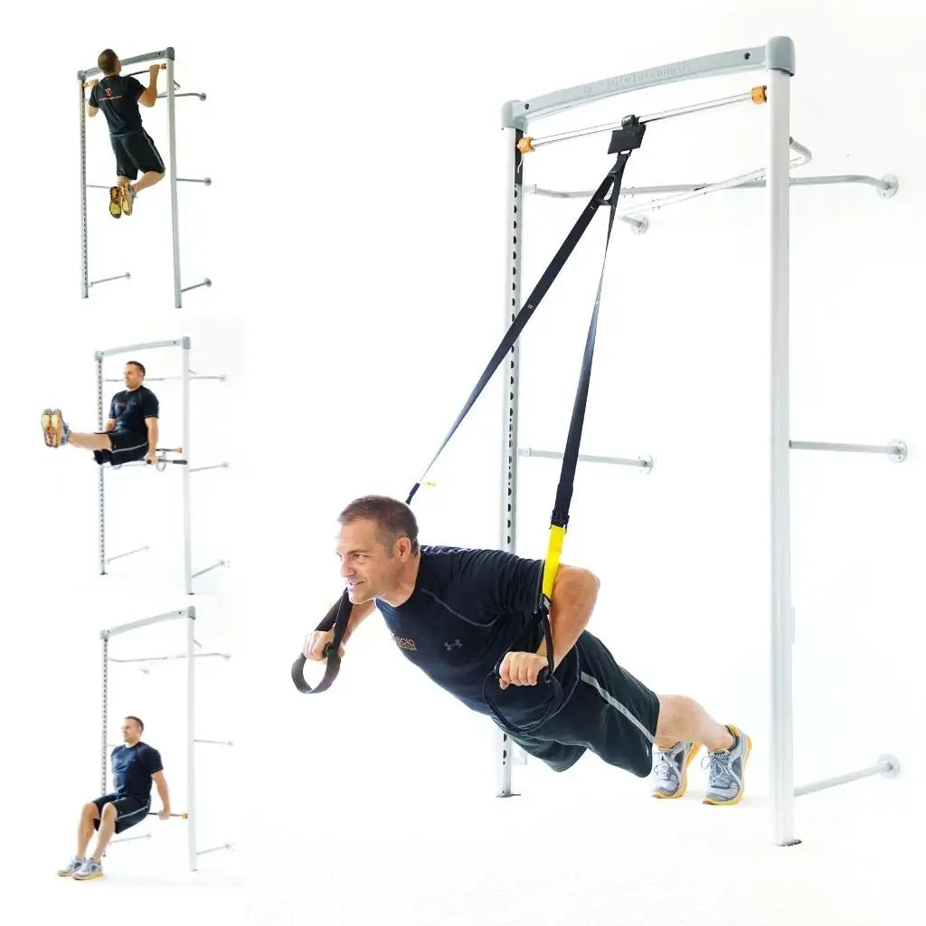 wall mounted pull up bar home gym dip training station