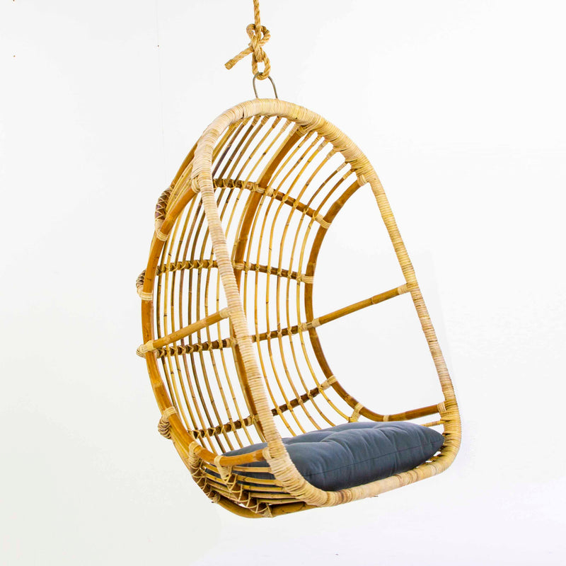 Hanging rattan chair in natural - Eclectic Style Noosa