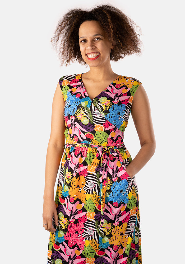 Zendaya Tropical Leaf Print Maxi Dress – Popsy Clothing