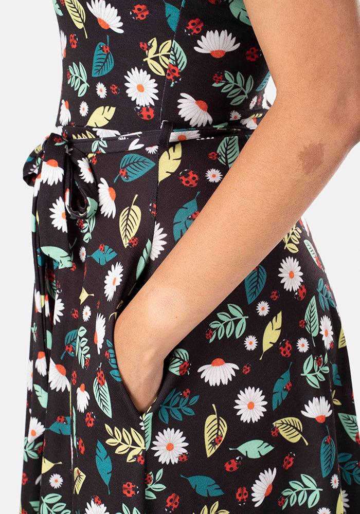 Cassie Ladybirds And Leaves Print Dress Popsy Clothing 