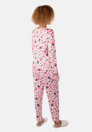 Cupid Pink Heart Print Pyjama Set