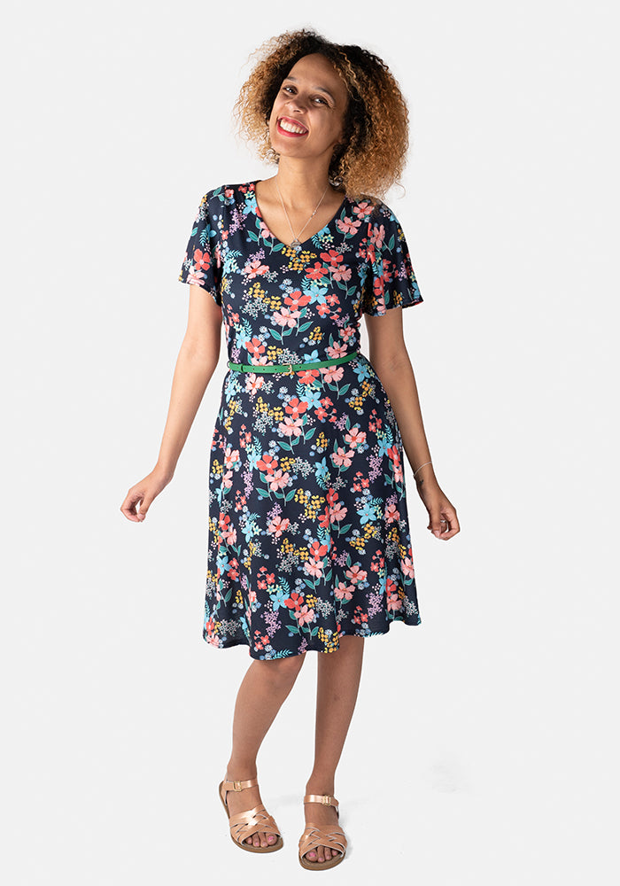 Hyacinth Bright Floral Print Dress – Popsy Clothing