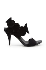 'Winslet' Mid Heel Sandal in Black Suede | (est. retail $450)