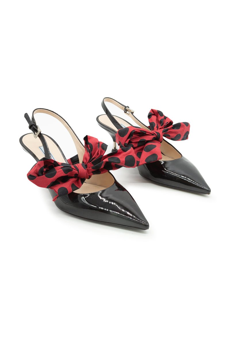 Prada Bow Detailed Slingback Pumps | (est. retail $790) – Dora Maar