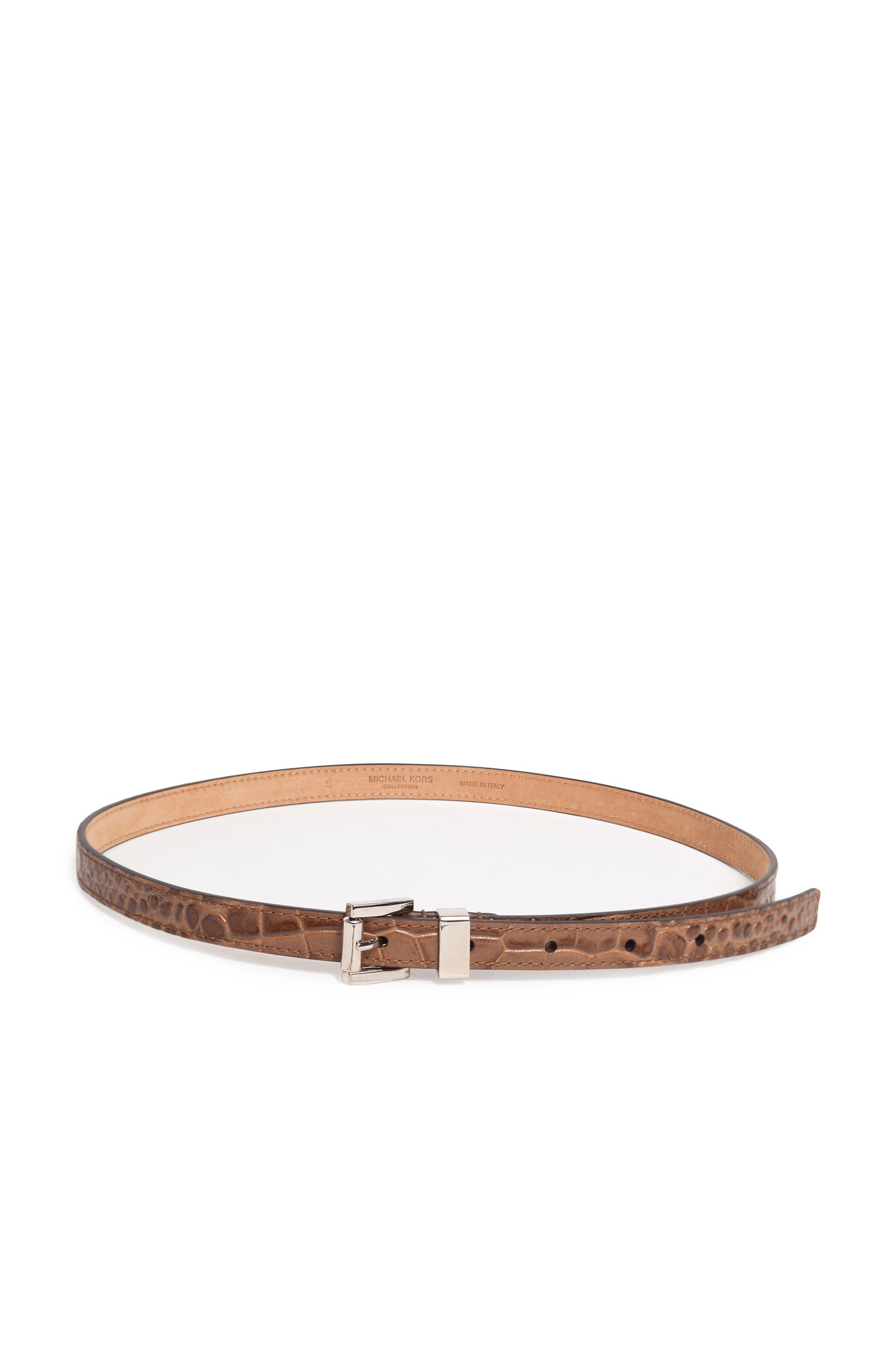 Michael Kors Collection Shiny Croc 15MM Leather Belt in Chestnut | new with  tags (est. retail $290) – Dora Maar