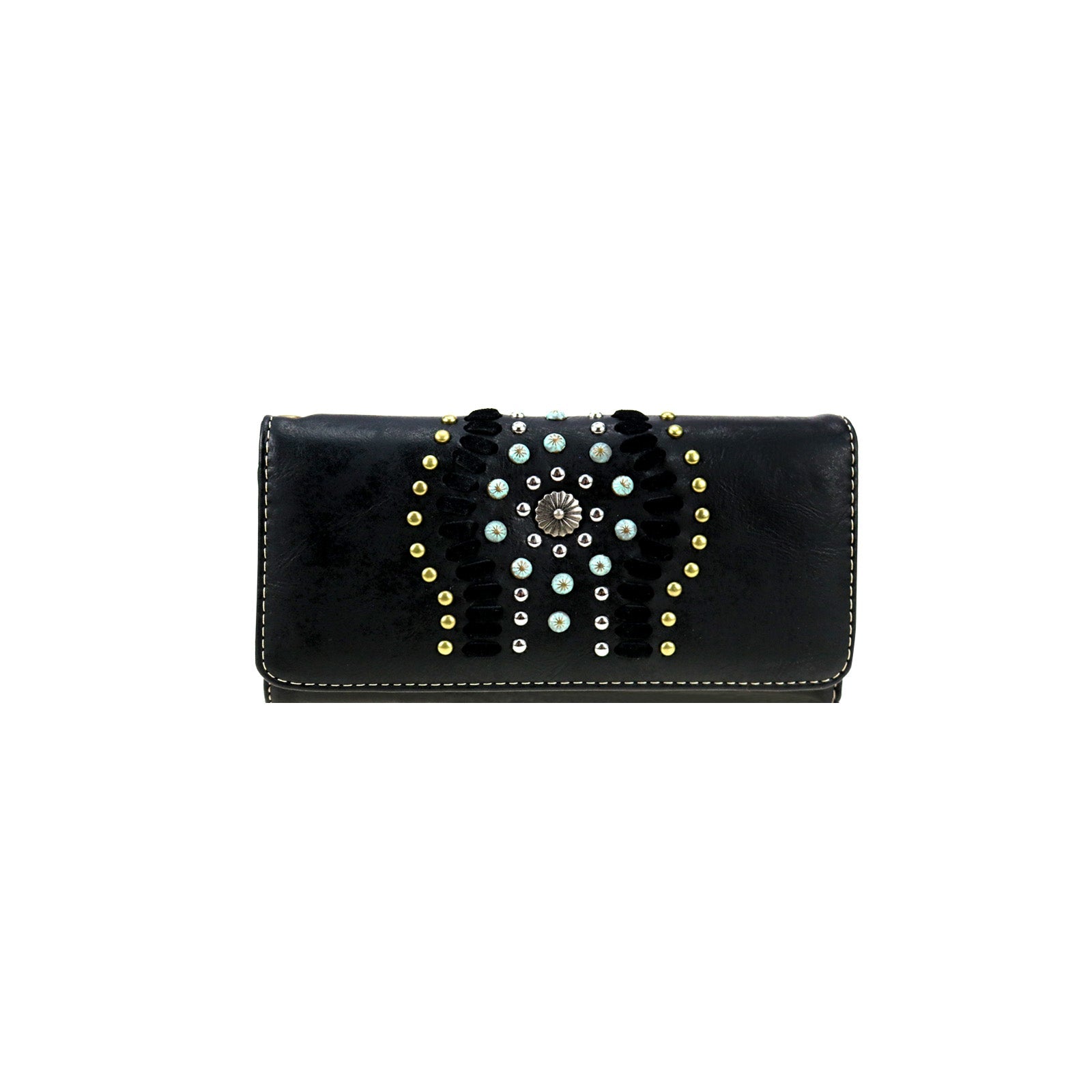 CLBW2-2720 American Bling Black Studded Wallet/Wristlet
