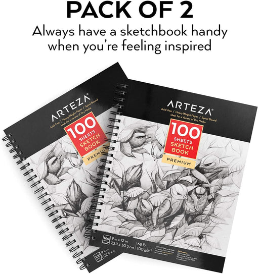 Sketch Book 5.5 X 8.5 - Spiral Sketchbook Pack of 2, SuFly 200 Sheets (68  lb/100gsm) Acid Free Sketch Pads for Drawing for Adults Spiral-Bound with