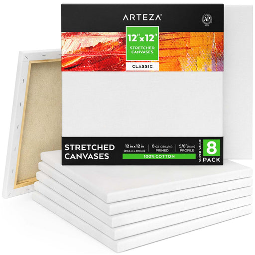 Canvas Panels 9x12 Inch 12-Pack, 10 oz Double Primed Acid-Free 100% Cotton Blank  Canvases for Painting, Rectangular Flat Canvas Board for Oil Acrylics  Watercolor & Tempera Paints 