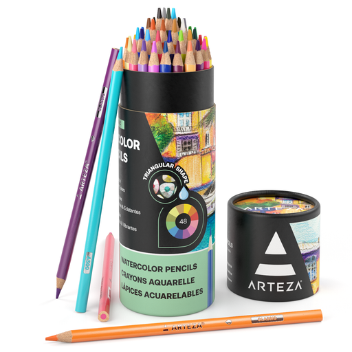 Buy wholesale Fine arts set 180 pieces in wooden case. Includes pencils,  watercolors, markers, crayons and accessories. Beige