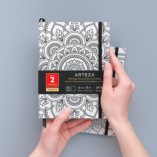 Arteza Spiral Sketchbook, Pink Hardcover, 5.5 x 8.5 in, 100 Sheets - Pack of 3