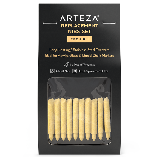  ARTEZA Acrylic Paint Markers, Pack of 3, A700 Gold, 2 Thick  (Chisel + Bullet Nib) and 1 Thin Gold Acrylic Paint Pen, for Metal, Canvas,  Rock, Ceramic Surfaces, Glass, Wood, and