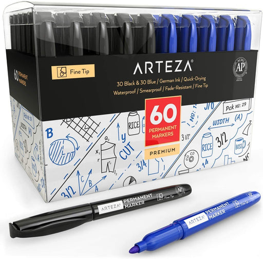 Creative Mark CAlligraphy & Fineliner Pen Set Lettering Drawing Super  Black, Permanent, Waterproof, & Acid-Free Chisel Nylon-Nibs Pens & Medium  Brush
