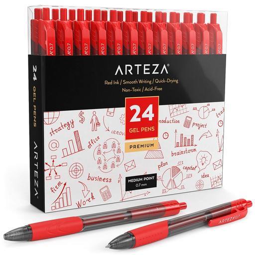 ARTEZA White Gel Pen Set, Pack of 12, White Gel Pens for Artists with  0.6mm, 0.8mm, and 1.00 mm Nibs, White Rollerball Pens for Writing, Drawing