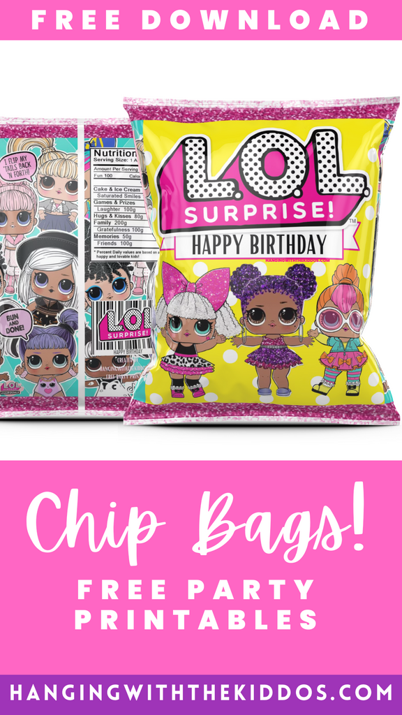 LOL SURPRISE FREE PARTY PRINTABLE CHIP BAGS
